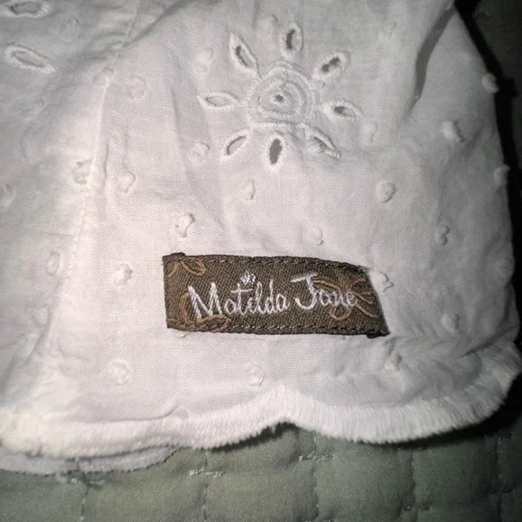 MATILDA JANE Snow Globe Tunic White Embroidered Swiss Dot Top Size S - Picture 10 of 11